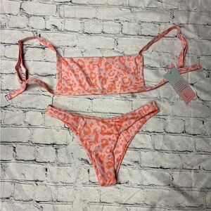 Orange Leopard Print Bikini Set